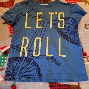 Crazy 8 Blue T-Shirt with Bicycle Graphic